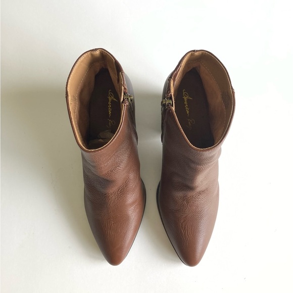 American Rag Brown Genuine Leather Point Toe Ankle Boots size 8.5 - Picture 7 of 15